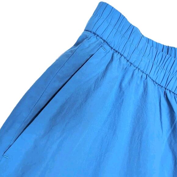 Eileen Fisher Wide Leg Crop Pant Size L Calypso Blue Organic Cotton Poplin NWT - Picture 4 of 15